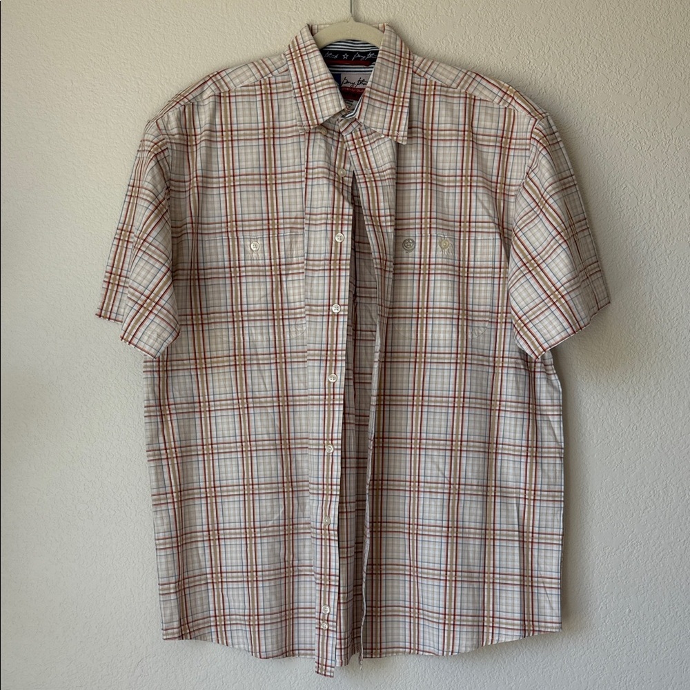 Wrangler George Strait Plaid Short Sleeve Button Down Shirt XL Western Cotton